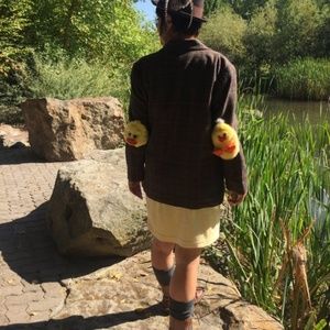 Vintage tweed jacket with duck elbow pads!